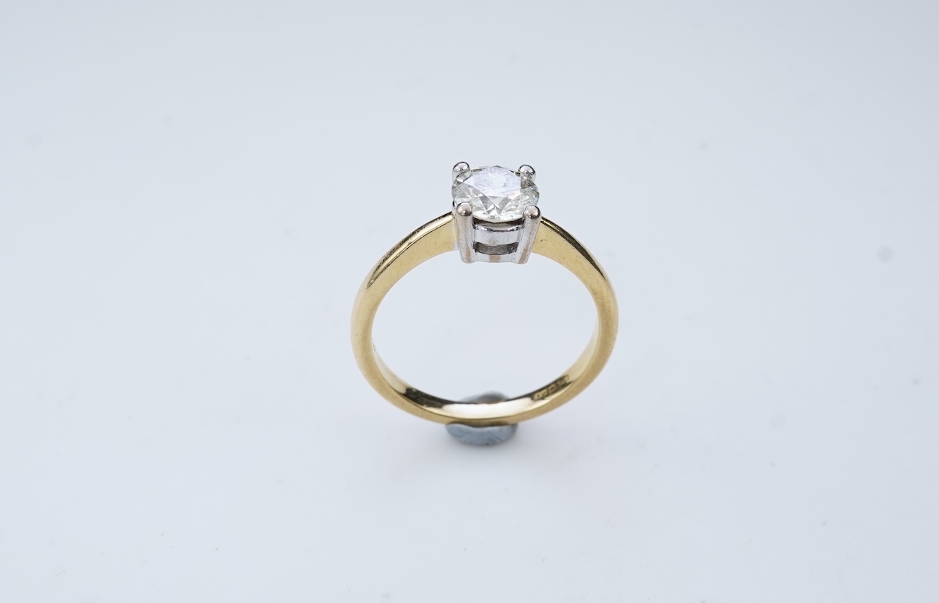 A diamond solitaire ring